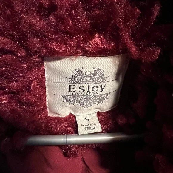 Forever 21 Burgundy Faux Fur Coat - Picture 2 of 7